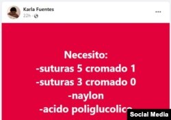 Post en grupo de Facebook Farmacia para Cuba.