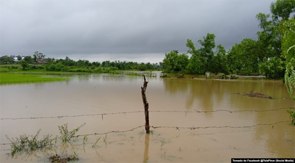 Inundaciones y crecidas en Pinar del Río a causa de Idalia.