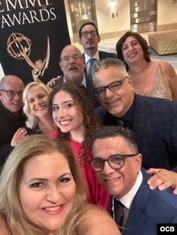 El team Martí Noticias en la ceremonia de entrega de los Emmy 2023.