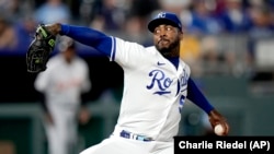 Aroldis Chapman, "El Misil Cubano". (AP/Charlie Riedel)