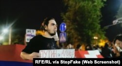 Protestas en Ereván cerca de la embajada rusa, 19 de septiembre de 2023. Foto RFE/RL vía StopFake