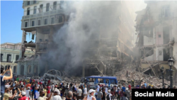 Explosión en el hotel Saratoga de La Habana.