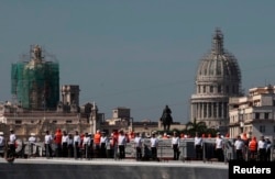 La tripulación del "Moskva" en La Habana en agosto de 2013.