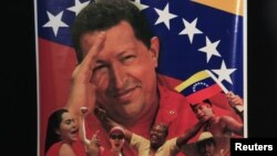 Poster de Hugo Chávez en las calles de Caracas.