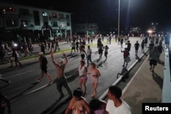 Protesta en el municipio Playa, el viernes 30 de septiembre.