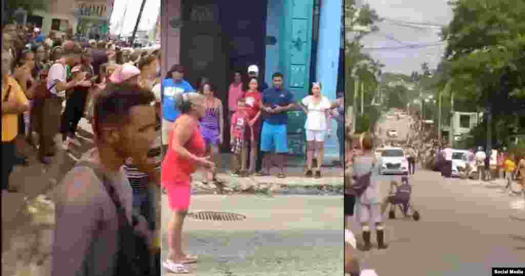 Videos de protesta en La Habana por apagones. 