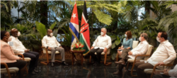 Miguel Díaz-Canel recibió al ministro de Salud de Kenya, Mutahi Kagwe.