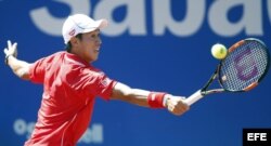 Nishikori en el Barcelona Open Banc Sabadell-Trofeo Conde de Godó en 2015.