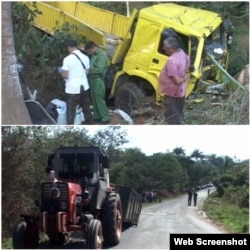 Accidente en la zona de La Sierrita en Cienfuegos.