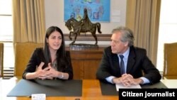 El Secretario General de la OEA, Luis Almagro y Rosa Maria Payá.