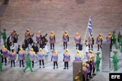 Sofía Bekatorou encabezó a la delegación de Grecia durante la ceremonia de inauguración de los Juegos Olímpicos de Río 2016.