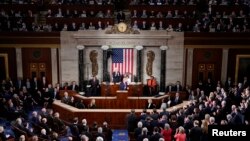 El presidente Donald Trump habla ante el Congreso en su discurso del Estado de la Unión, el 4 de febrero de 2020. 