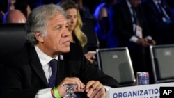 Luis Almagro, titular de la OEA, en la Cumbre de las Américas el 10 de junio de 2022. (AP Photo/Marcio Jose Sanchez).