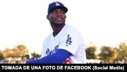 Yasiel Puig, el toletero cubano que bateó de jonrón la noche del jueves 17 de mayo ante los Marlins, en una foto de archivo. TOMADA DE UNA FOTO DE FACEBOOK.