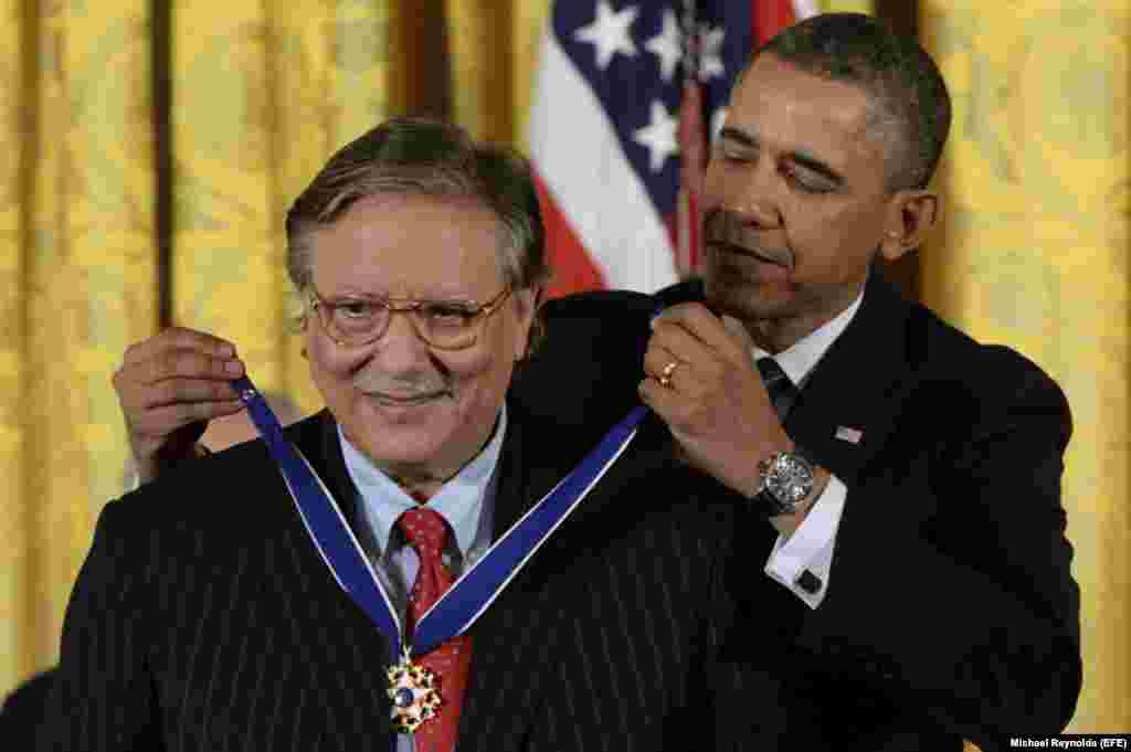 Arturo Sandoval y el presidente estadounidense Barack Obama