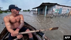 Inundaciones en Artemisa tras el paso del huracán Helene