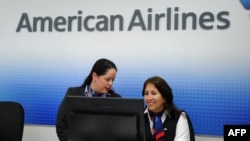 El mostrador de American Airlines en La Habana.YAMIL LAGE / AFP