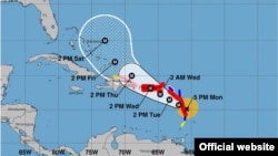 Pronóstico de trayectoria para el huracán María. (NHC)