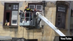 Derrumbe en edificio de Centro Habana. (Captura de video/Serafín Morán)