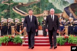 Xi Jinping recibió a Miguel Diaz-Canel el 25 de noviembre de 2022. Ding Lin/Xinhua via AP