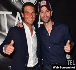 Rafael Nadal junto a su amigo Enrique Iglesias, en Miami.