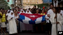 Procesión de la Virgen de la Caridad el 8 de septiembre de 2019. AP Photo/Ismael Francisco