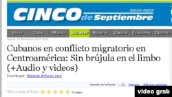 Reportaje del periódico provincial de Cienfuegos 5 de septiembre sobre crisis migratoria de cubanos en Centroamérica