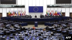 Parlamento de la Unión Europea en plena sesión, diciembre 2020