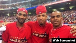 Alexei Ramírez, José Abreu y Yoenis Céspedes. Foto tomada de Facebook.