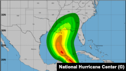 La tormenta tropical Zeta en el Caribe, el domingo 25 de octubre de 2020, según el Centro Nacional de Huracanes de EEUU.