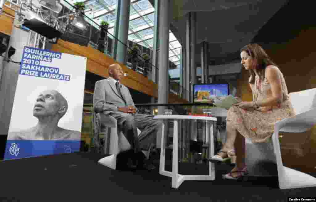 Guillermo Fariñas ceremonia de entrega del Premio Sajarov 2010