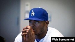 El jardinero derecho de los Dodgers, Yasiel Puig.