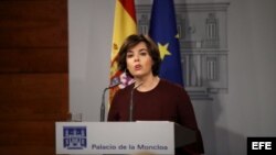 La vicepresidenta del Gobierno español, Soraya Sáenz de Santamaría.