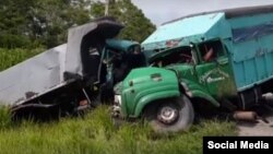 Accidente en la carretera que va desde la ciudad de Bayamo hasta Manzanillo.