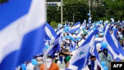 Manifestantes contra Daniel Ortega.