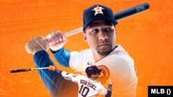 El cubano Yuli Gurriel, campeón de bateo en la Liga Americana, a los 37 años de edad. (Twitter de MLB).