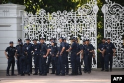 Custodia de la sede presidencial Istana durante la visita de Kim Jong-Un.