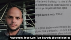 José Luis Tan Estrada, periodista independiente y profesor de la Universidad de Camagüey hasta que fue expulsado el año pasado por sus publicaciones en redes sociales sobre la realidad cubana. (Imagen de redes sociales).