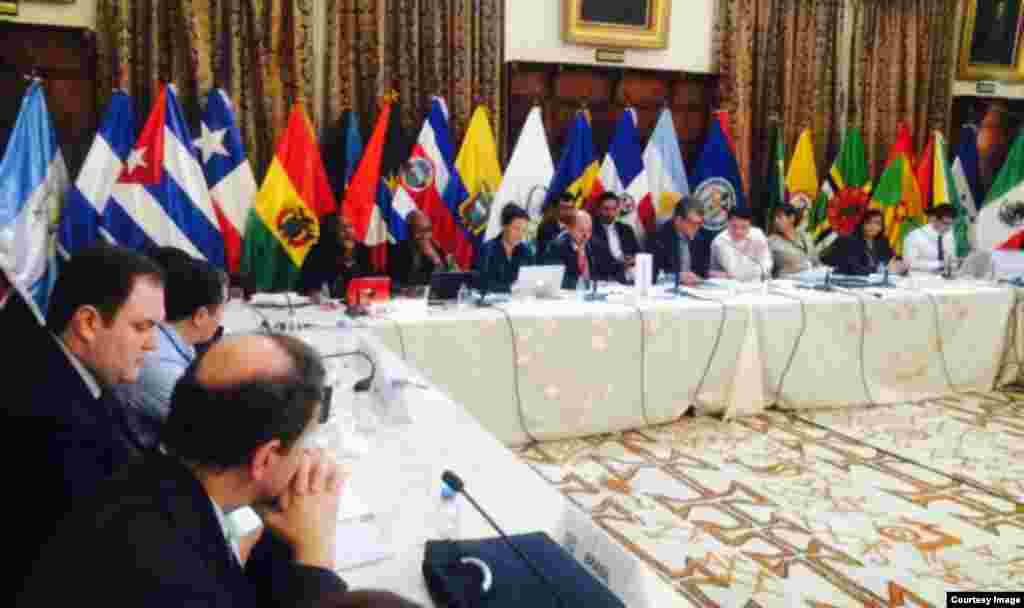 El vicecanciller Alejandro Solano, en la apertura de la Reunión de Coordinadores Nacionales de la Comunidad de Estados Latinoamericanos y Caribeños (CELAC) en Ecuador.