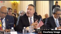 Secretario de Estado de EE.UU. Mike Pompeo en la Asamblea General de OEA.