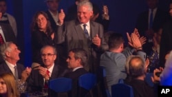 El gobernante cubano Miguel Díaz Canel en la clausura del Festival del Habano 2023.