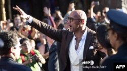 El actor Dwayne Johnson durante la premier en Hollywood de Boot & Shawn