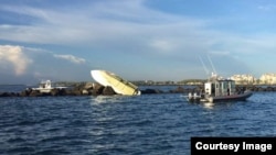 Escena del mortal accidente de bote en el que falleció José Fernández. (Foto: Departamento de Bomberos Miami-Dade)