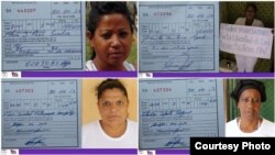 María Acón Sardiña (150), Yolanda Santana (150), Nieves Matamoros (100) y Gladis Capote (100) recibieron las multas luego de ser detenidas el domingo.