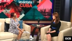 "Levántate Cuba", nuevo espacio de Radio y TV Martí. En la foto la presentadora Maite Luna (der.) y Exilda Arjona (comentarista).