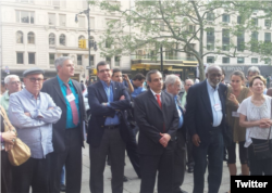 Delegación cubana @LASA2016. De izq. a der. Miguel Barnet, Arturo López Levy y José Ramón Cabañas.