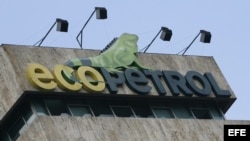 Vista del logo de la petrolera estatal colombiana Ecopetrol