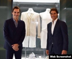 Roger Federer (i) y Rafael Nadal (d). Foto tomada del Twitter de Federer.