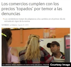 El reportaje del diario digital 14 y Medio sobre lo visto en La Habana el primer día de la entrada en vigor de los precios congelados.