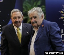 Raúl Castro y José Mujica durante la II Cumbre de la CELAC en La Habana.